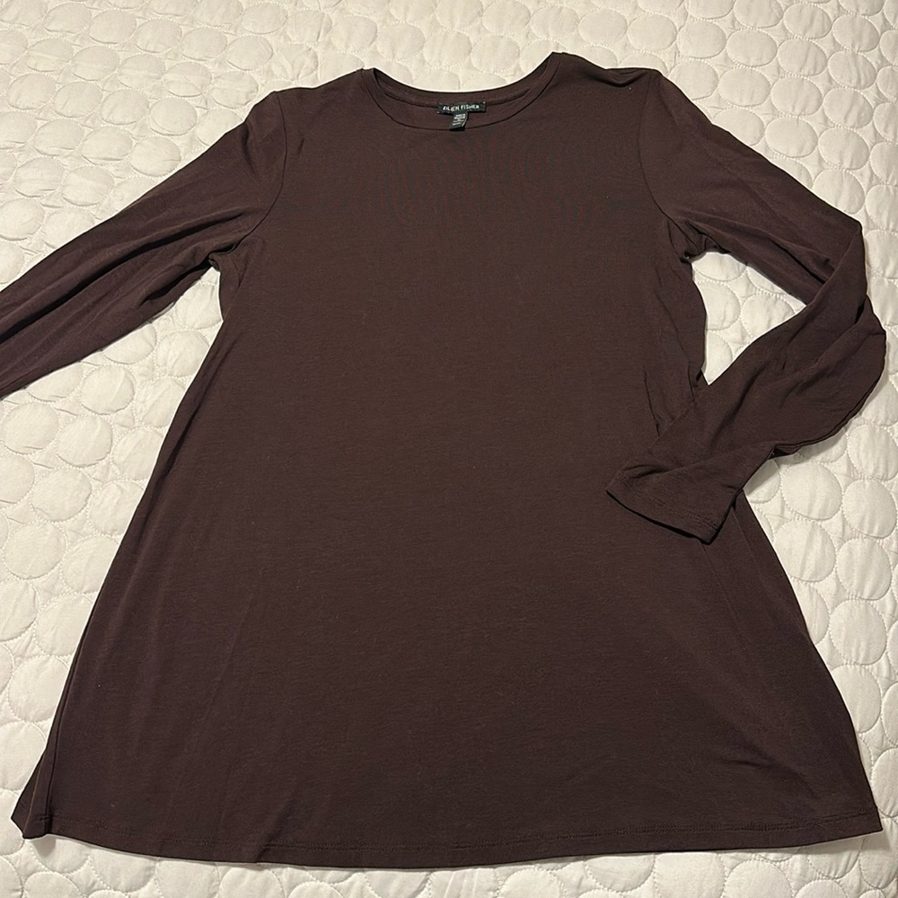 Eileen Fisher brown soft shirt XS/TP NEVER WORN
